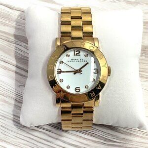 Marc Jacobs AMY Rose Gold Tone Stainless Steel Analog Crystal Wristwatch MBM3077